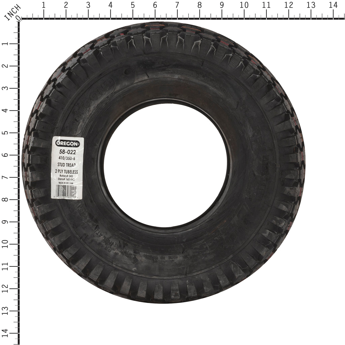Oregon 58-022 Tire - 410 / 350-6 Stud 2-Ply
