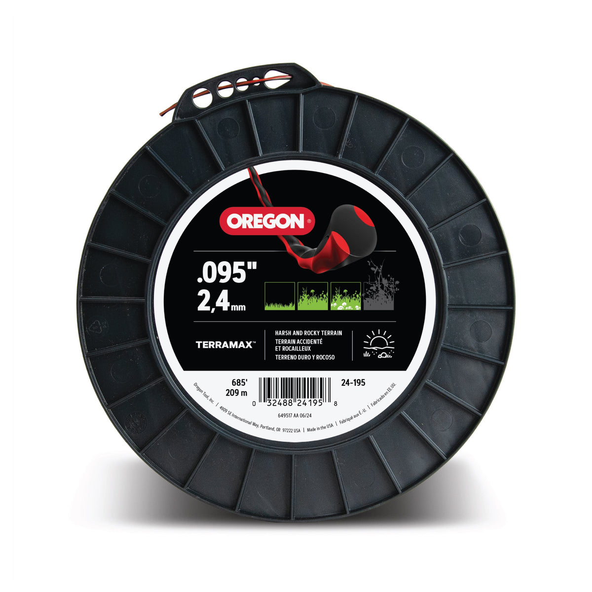 Oregon 24-195 Terramax, .095 Oval Twist 3 lb Spool
