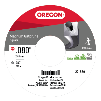 Oregon 22-880 Gatorline, Magnum Square .080", 3lb. Spool