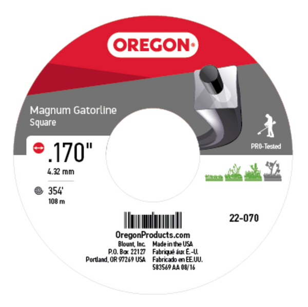 Oregon 22-070 GATORLINE,MAGNUM SQUARE .170 5