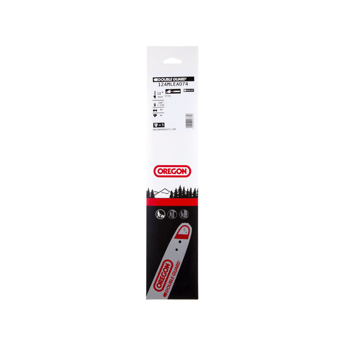 Oregon 124MLEA074 12" Single Rivet Guide Bar for 90 Series