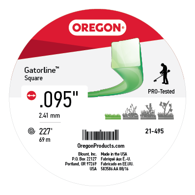 Oregon 21-495 Gatorline, Square .095 1lb Donut