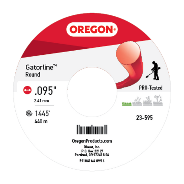 Oregon 23-595 GATORLINE,ROUND RED .095 5lb S