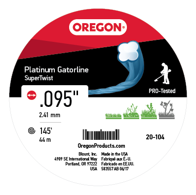 Oregon 20-104 GATORLINE,PLATINUM .095 1/2lb