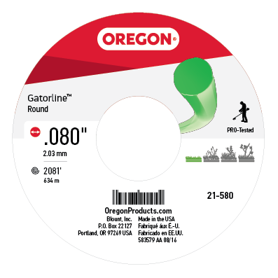 Oregon 21-580 GATORLINE,ROUND .080 5lb SPOOL